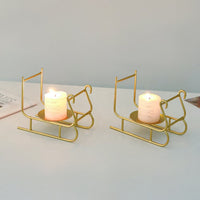 Sleigh Candleholder Creative Iron Decor Piece