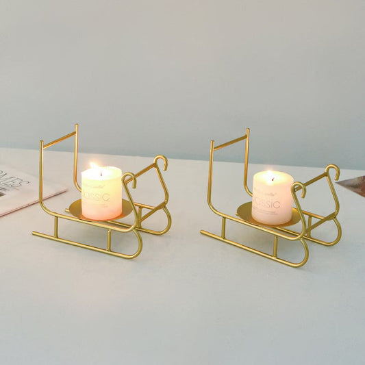 Sleigh Candleholder Creative Iron Decor Piece