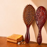 Natural Wood Air Cushion Hair Brush – Gentle Anti-Static Detangling Massage Comb