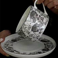Forest Theme Ceramic Coffee Cup and Saucer Set