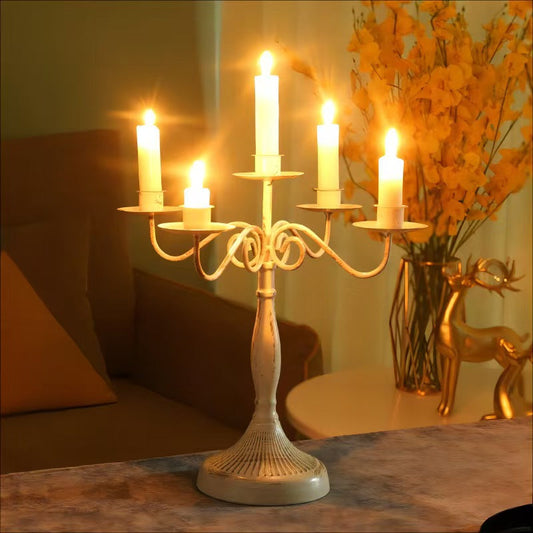 Vintage Single and Three Head Candleholder, Iron Craft Decor
