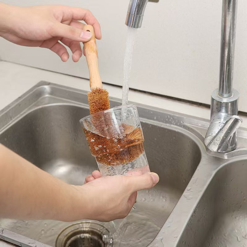 Coconut Fiber Bottle and Glass Brush