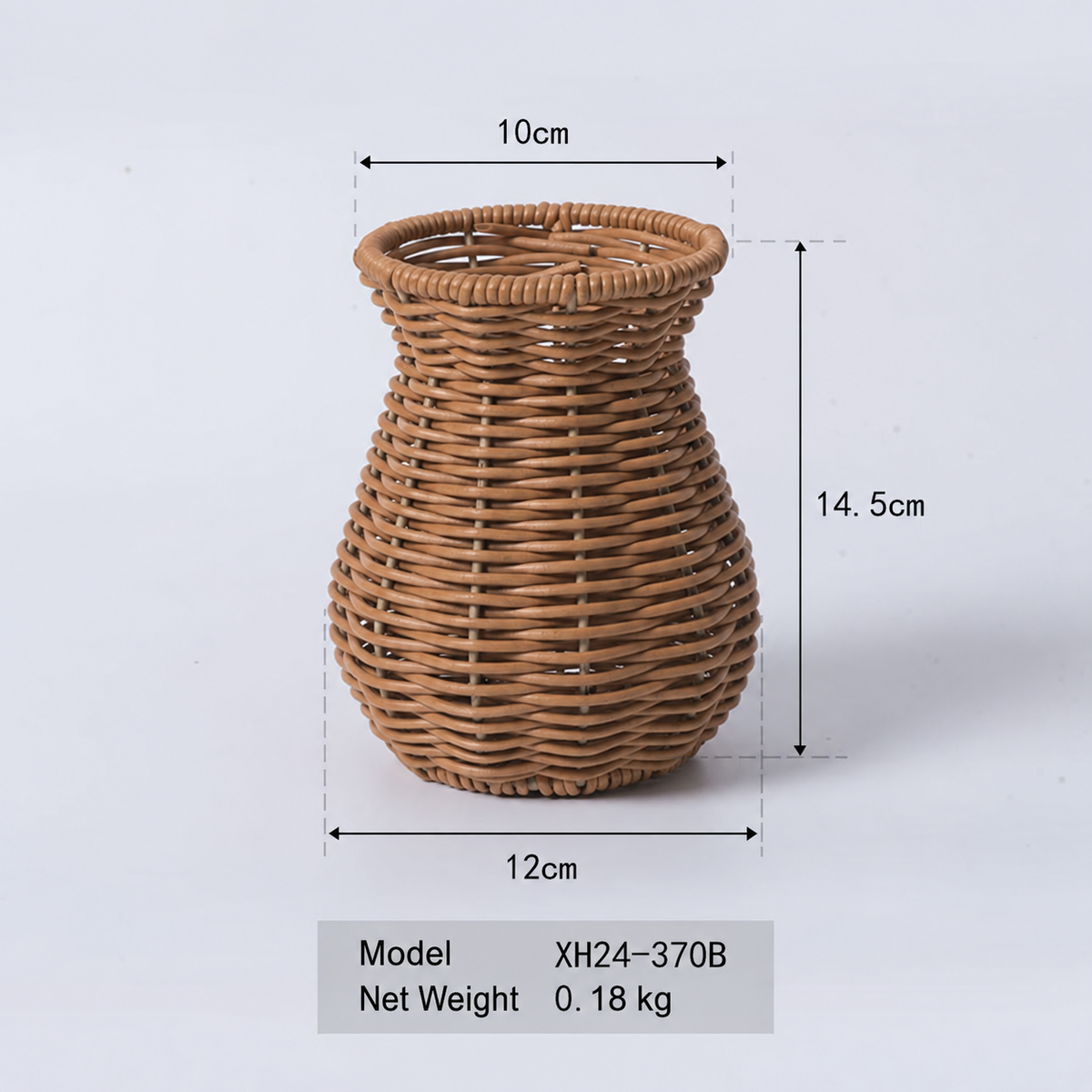 Handwoven Rattan Vase – Wicker Flower Pot Basket for Dried Flowers, Floral Arrangement, Home Decor & Table Centerpiece