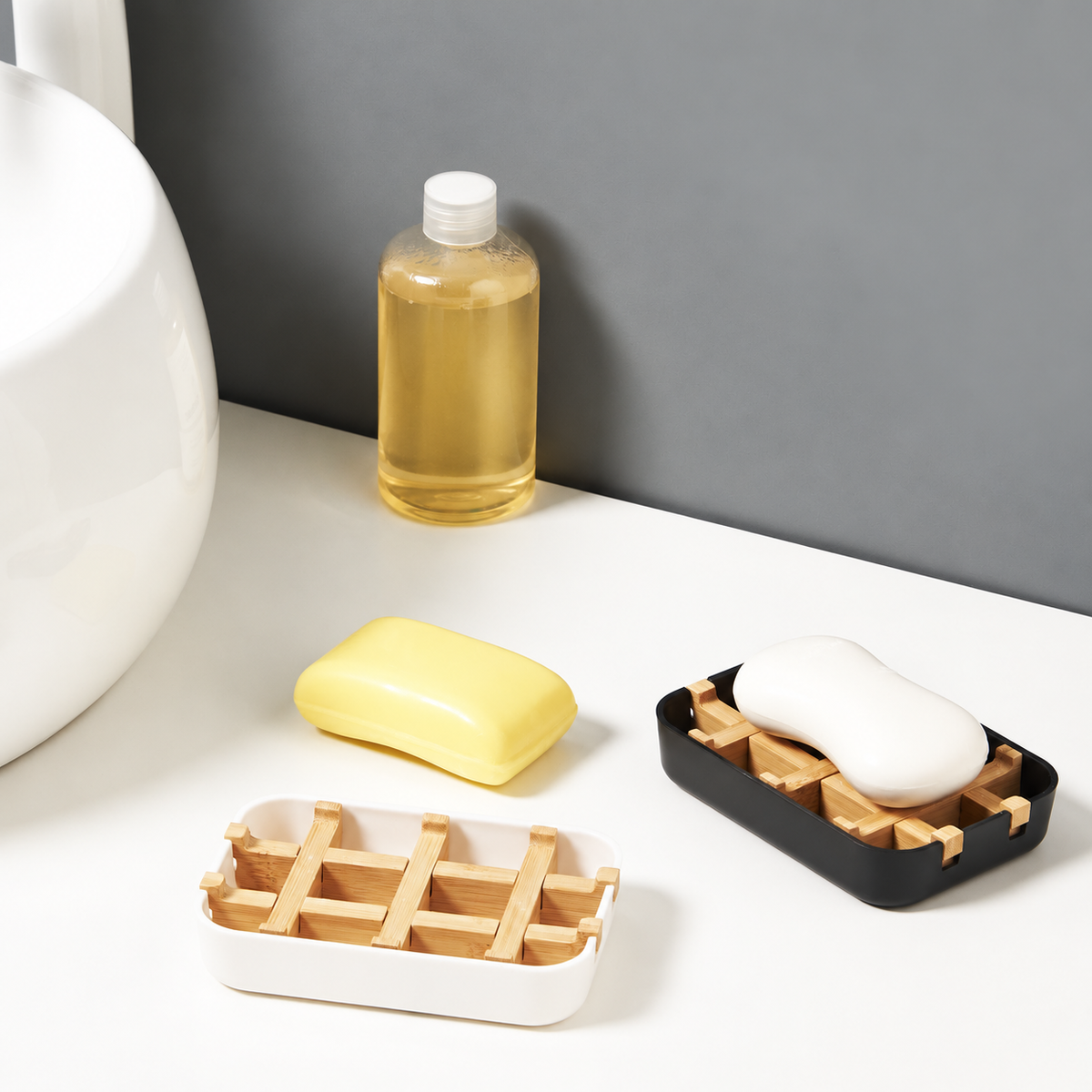 Bamboo Drainage Soap Dish Bar Soap Holder Bathroom Laundry Soap Tray
