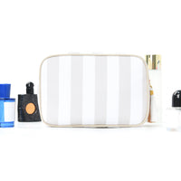 Striped Tassel Cosmetic Bag – Waterproof Travel Toiletry Organizer