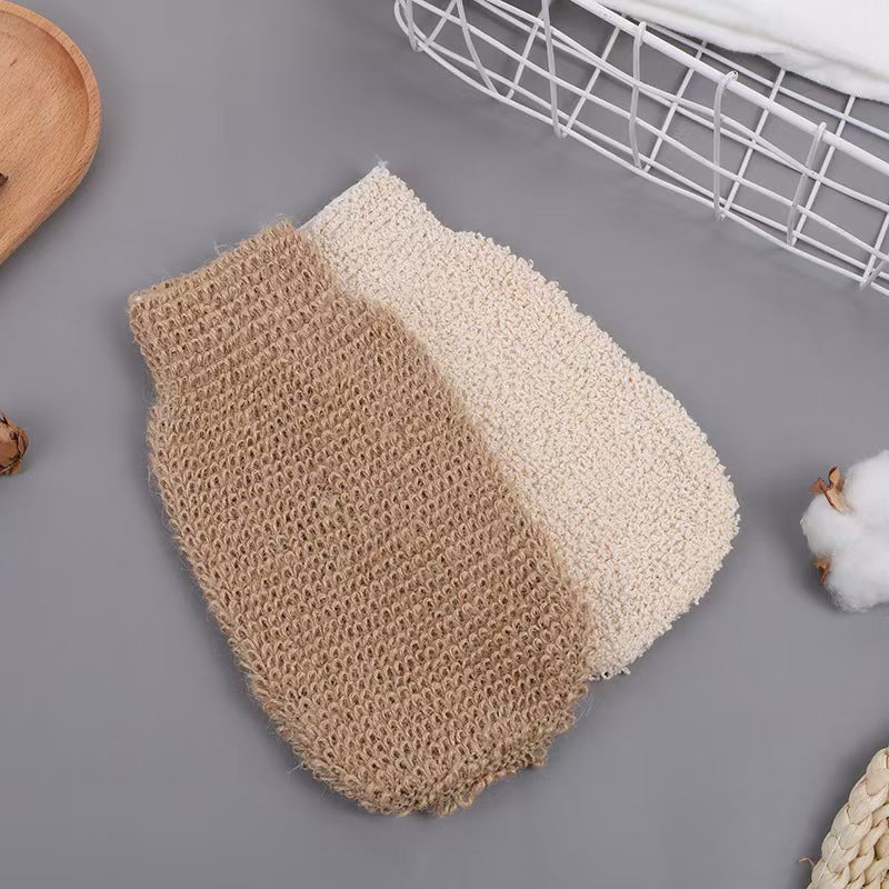 Jute Exfoliating Cleaning Gloves Bath Scrub Mitt