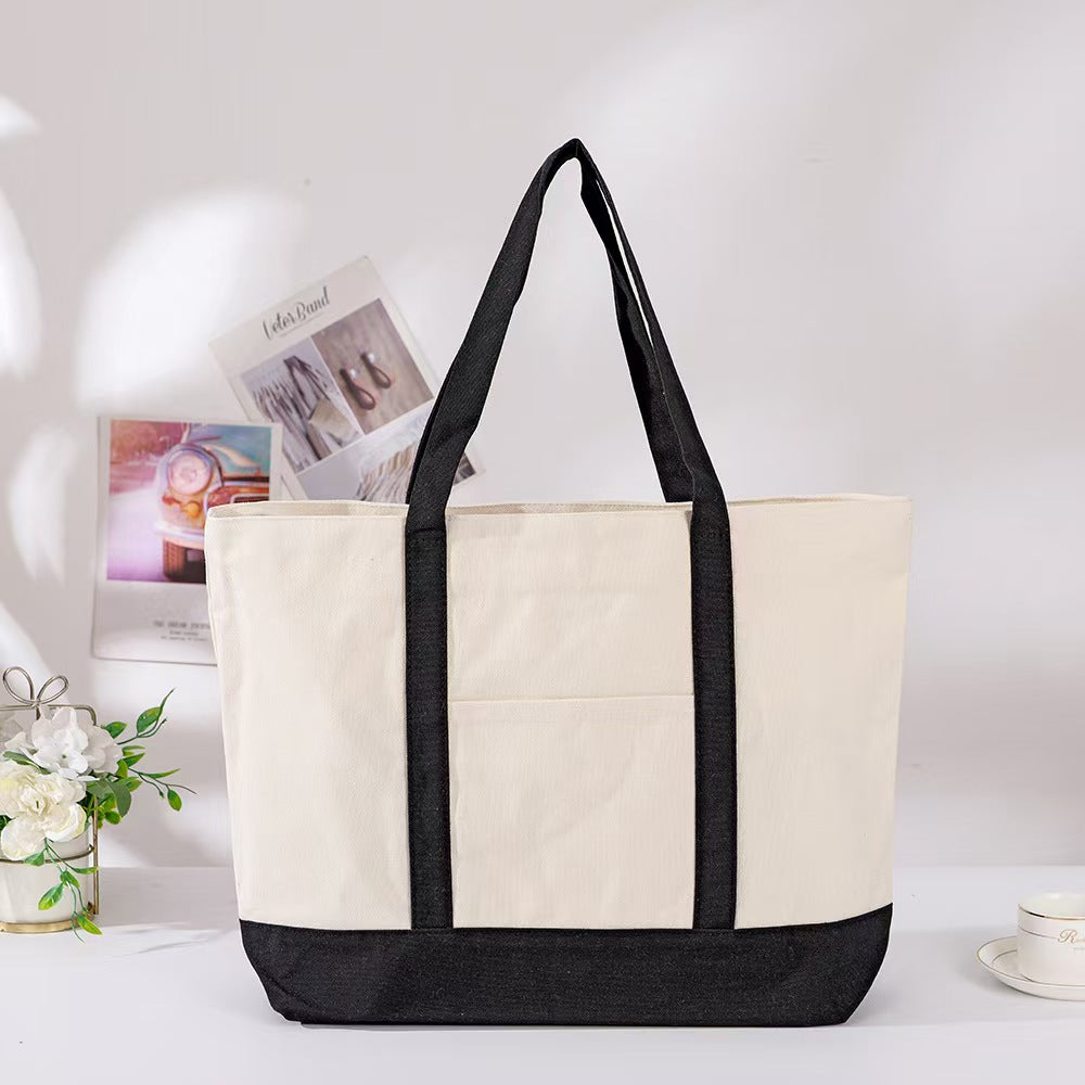 Large Canvas Shopping Tote Bag Reusable Eco Storage Bag