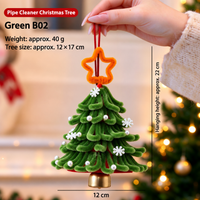 Christmas Tree Pipe Cleaner Hanging Ornament Handmade Style Holiday Car Decoration