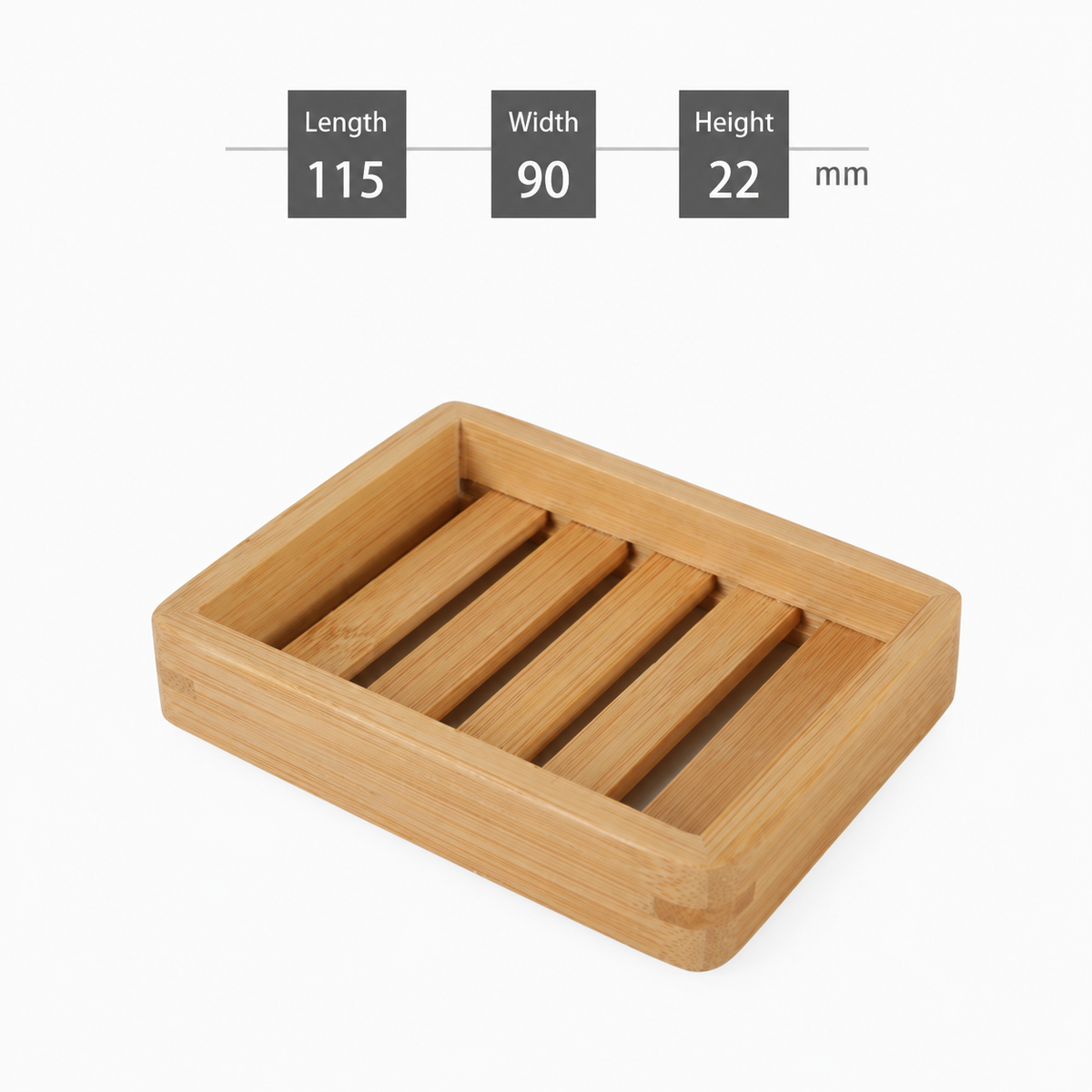 Natural Bamboo Soap Dish with Drainage Slots Wooden Soap Holder Bathroom Accessory