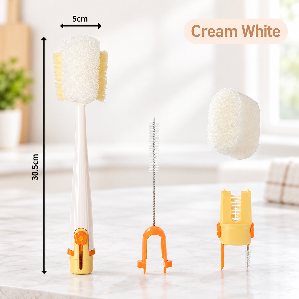 Multifunctional Long Handle Bottle Cleaning Brush Detachable Cup Scrubber