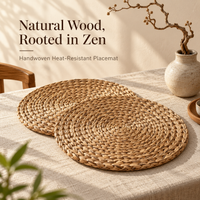 Handmade Natural Straw Woven Round Placemat, Rustic Table Mat