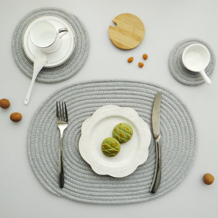 Japanese Cotton Rope Placemat, Round Oval Trivet and Coaster