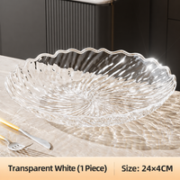 Transparent PET Flower Shape Fruit Plate Decorative Petal Snack Serving Bowl