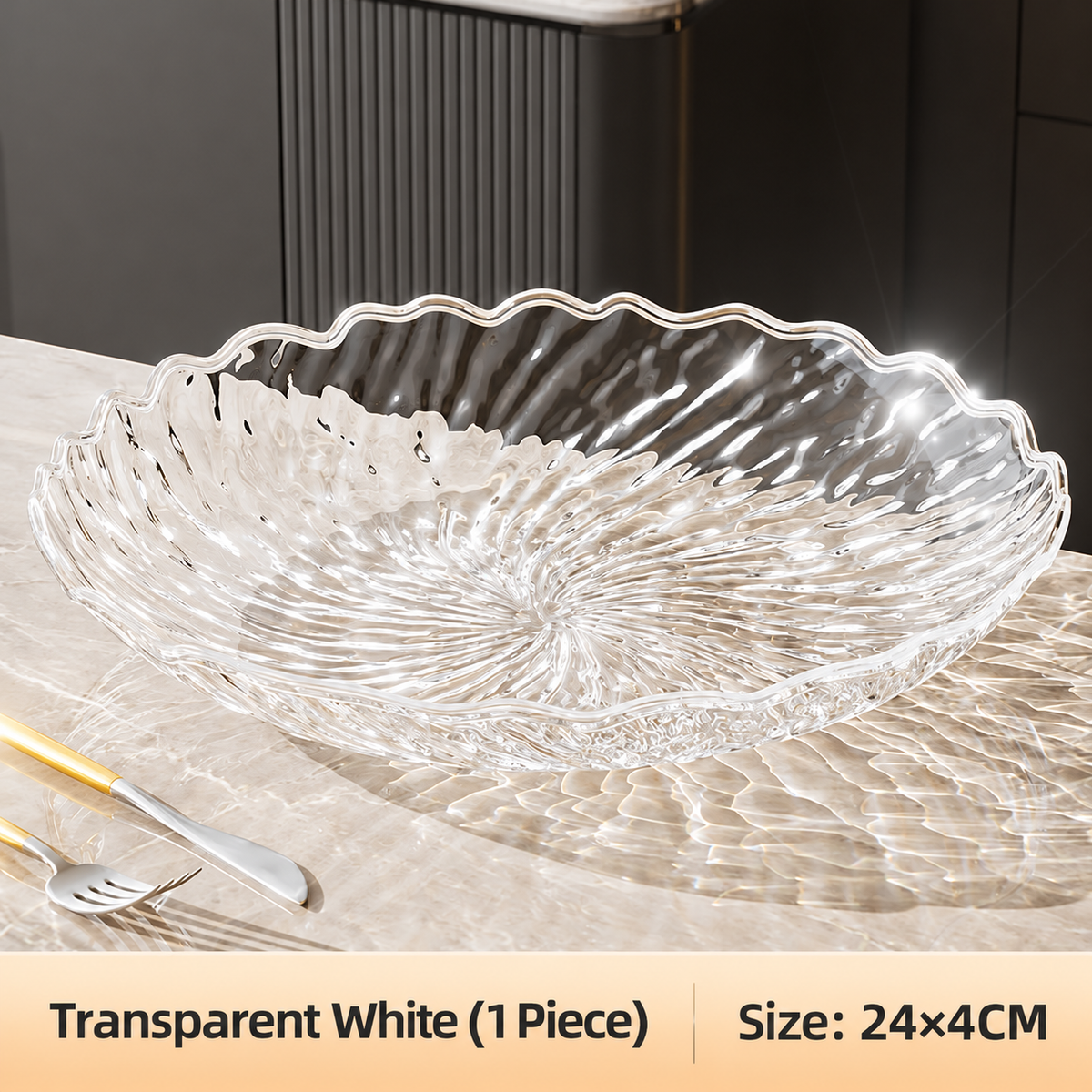 Transparent PET Flower Shape Fruit Plate Decorative Petal Snack Serving Bowl