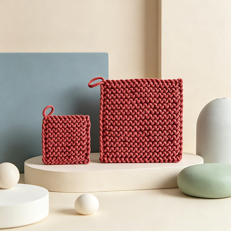 Japandi Woven Trivet – Minimalist Cotton Rope Heat Mat