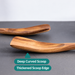 Acacia Wood Cooking Spatula, Deep Curved Wooden Wok Turner