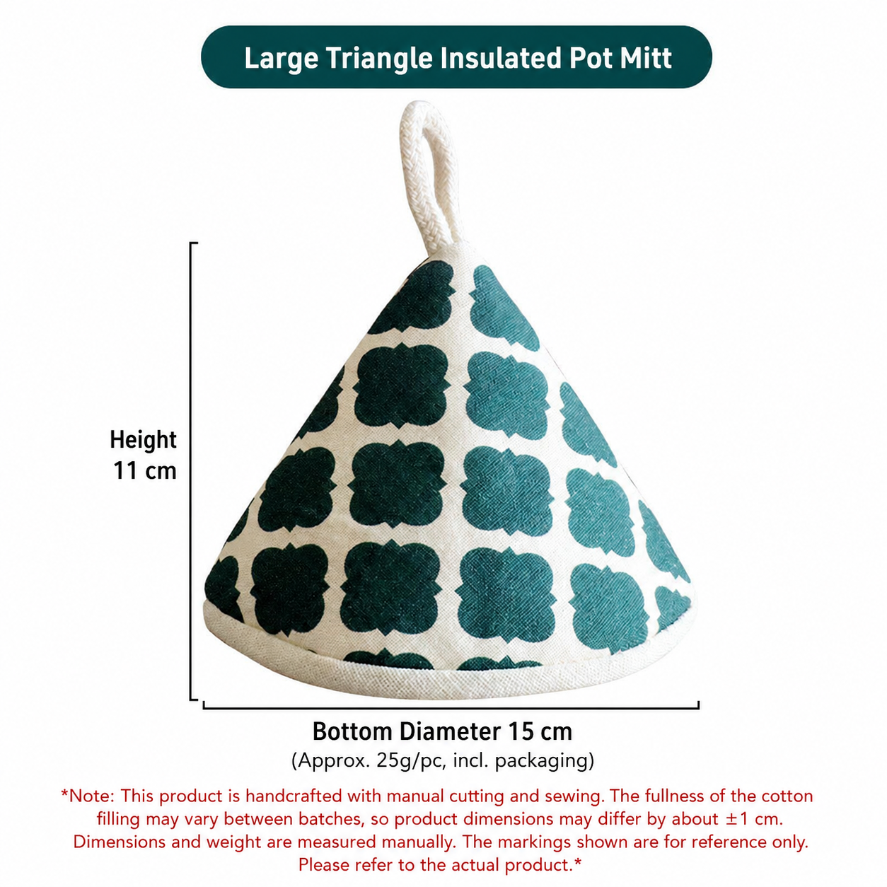 Padded Pot Handle Cover, Fabric Lid Holder for Dutch Ovens & Casserole Pots