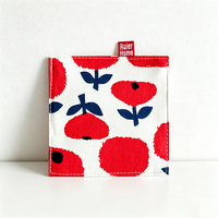 Floral Fabric Coaster – Square Polyester Cup Mat for Dining Table & Kitchen Decor