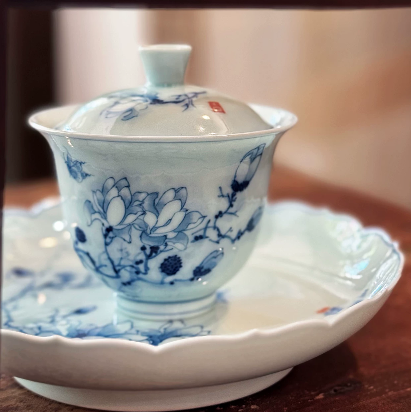 Magnolia Moon Gaiwan & Jade Cup Set