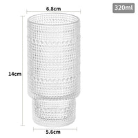 11oz Ribbed Stackable Glass Tumbler – Vintage Coffee, Juice & Whiskey Glass
