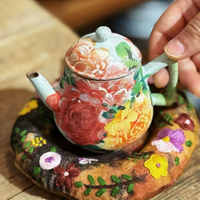 Floral Nest Embroidered Tea Coaster