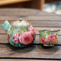 Vintage Rose Side-Handle Teapot