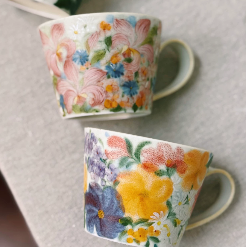Painted Blossom Coffee Cup & Saucer