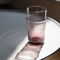Rose Colored Hand Blown Glass Tumbler – Luxury Soda Lime Glass Cup with Custom Logo Option