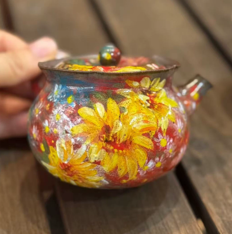 Impressionist Clay Side-Handle Tea Duo