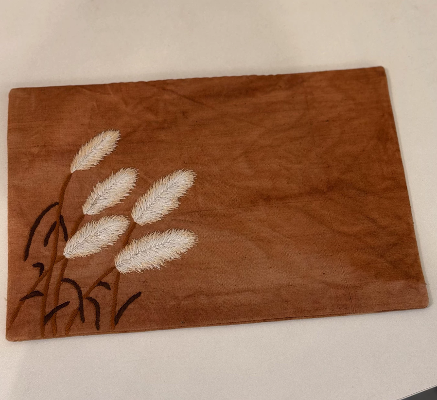 Reed Whisper Embroidered Tea Mat