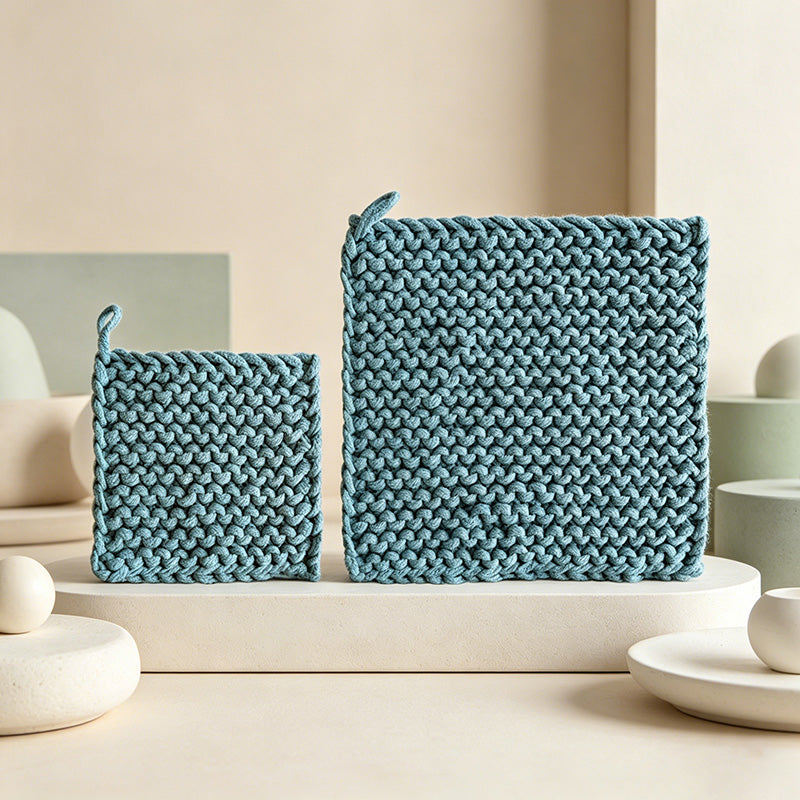 Japandi Woven Trivet – Minimalist Cotton Rope Heat Mat