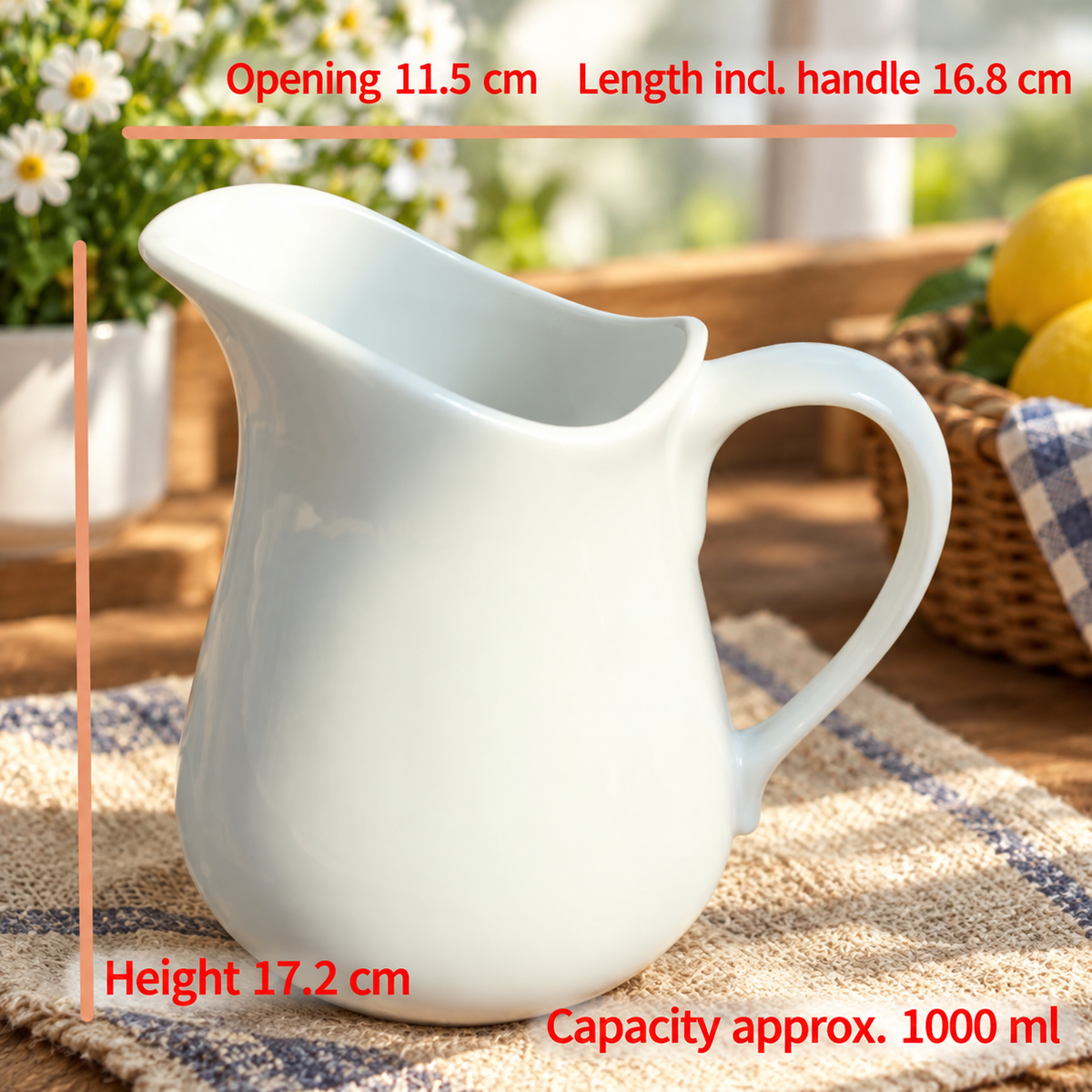 Ceramic Milk Pitcher Creamer Jug, Small Medium Large Coffee Creamer
