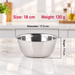 304 Stainless Steel Mixing Bowl Deep Round Kitchen Prep Basin