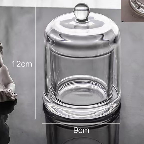 Glass Cloche Cover Candle Display Dome Windproof Cover