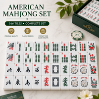 American Mahjong Set, Premium Melamine Tiles for Tabletop Gaming