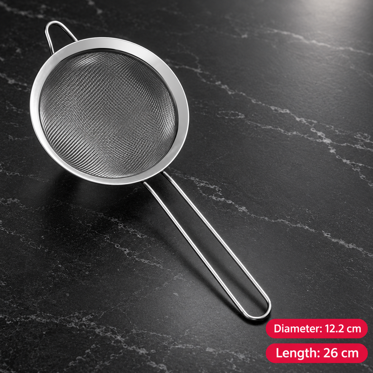Stainless Steel Fine Mesh Strainer Kitchen Sieve with Long Handle