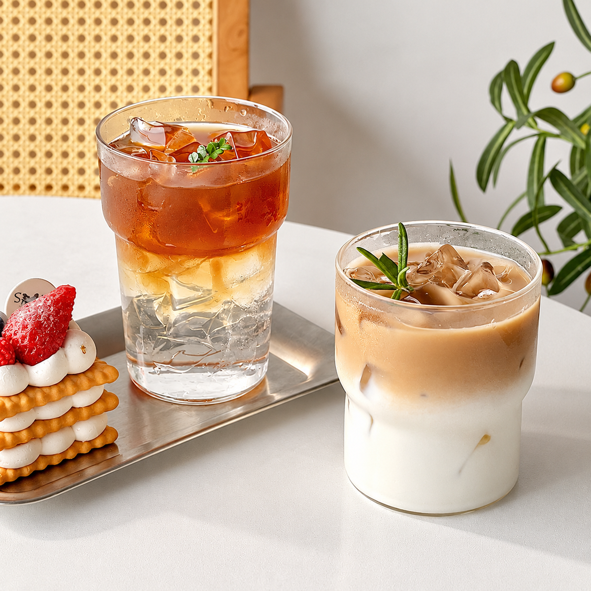 Clear Glass Coffee Cup – 360ml Iced Latte Tumbler