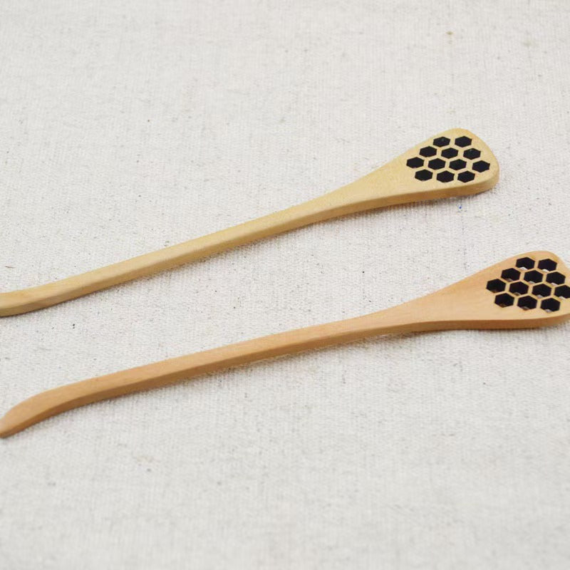 Honeycomb Carved Wooden Stirring Spoon