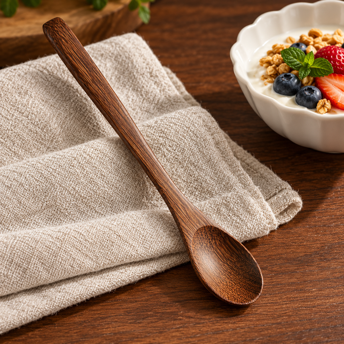 Long Handle Wooden Stirring Spoon for Tea Honey and Jam
