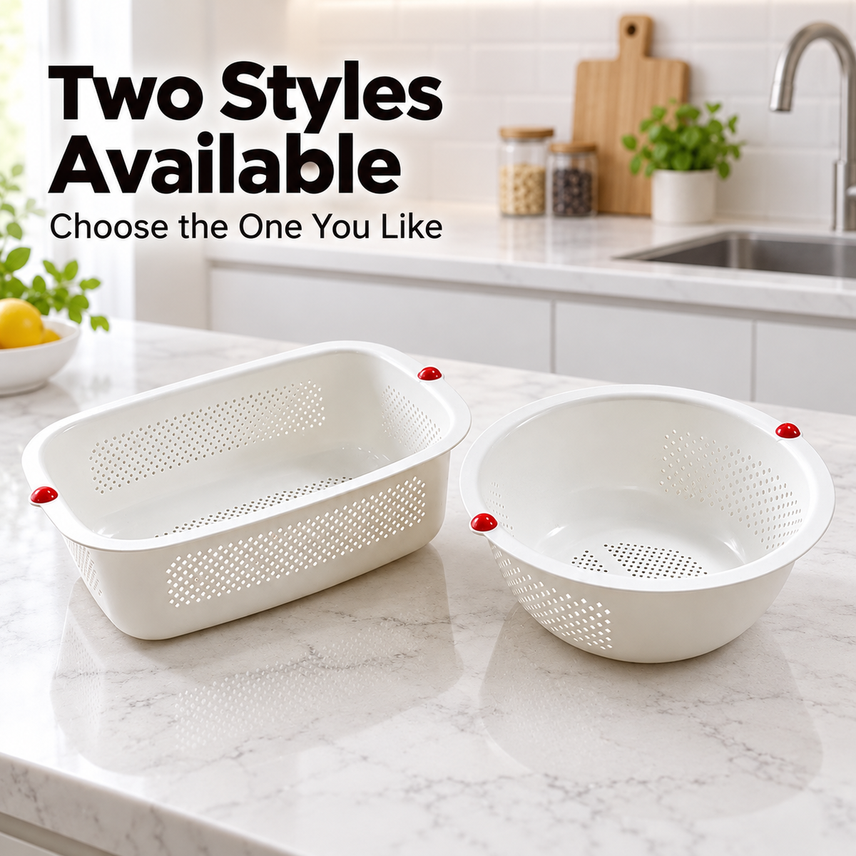 Large Capacity Kitchen Drain Basket Plastic Fruit Vegetable Washing Colander