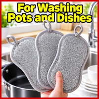 Double Sided Kitchen Cleaning Sponge Pad, Reusable Dish Scrubber