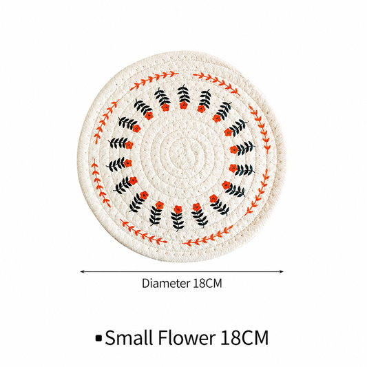 Woven Cotton Trivet, Nordic Heat-Resistant Table Mat