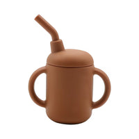 Food Grade Silicone Toddler Straw Sippy Cup with Dual Handles