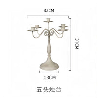 Vintage Single and Three Head Candleholder, Iron Craft Decor
