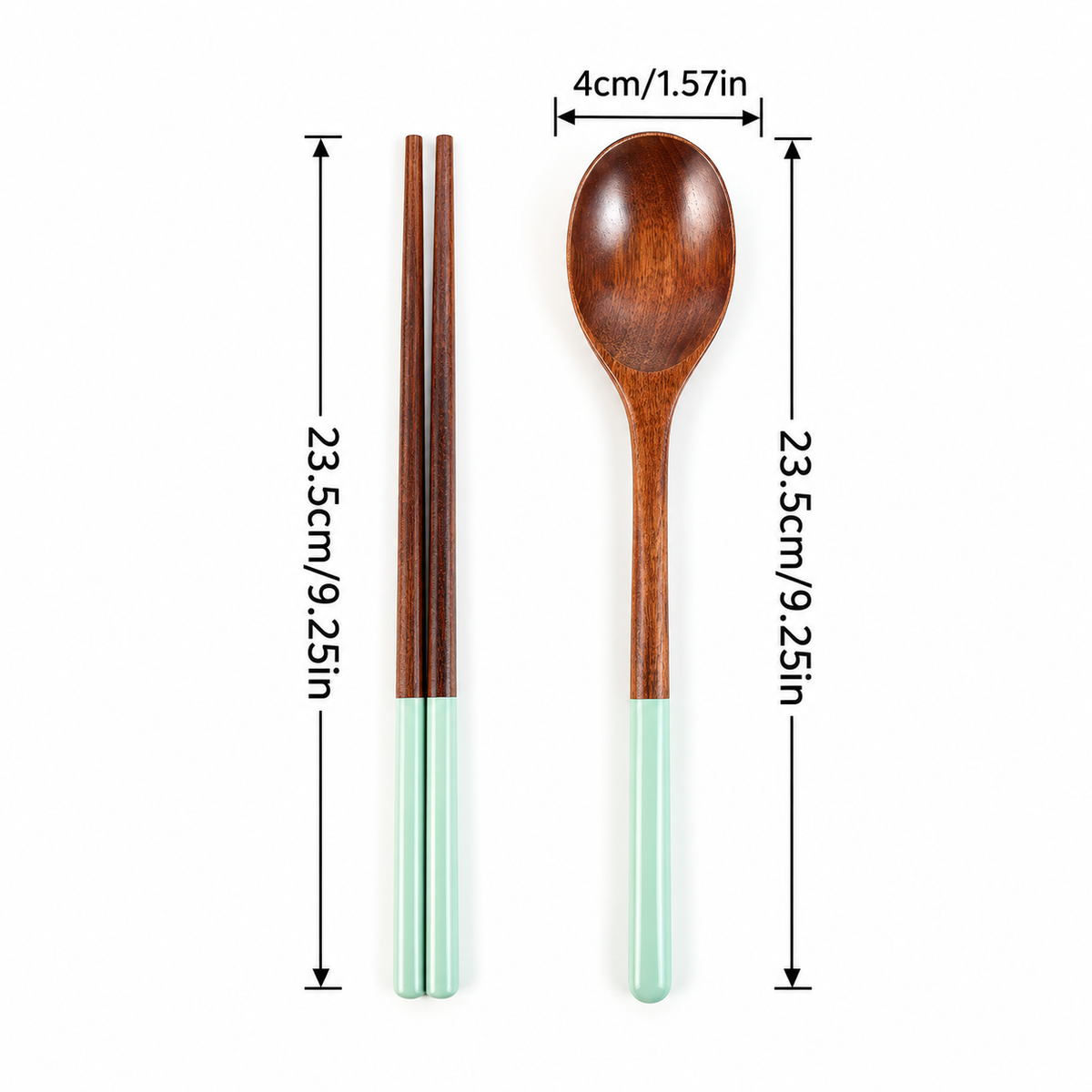 Wooden Spoon and Chopsticks Set with Colorful Handles