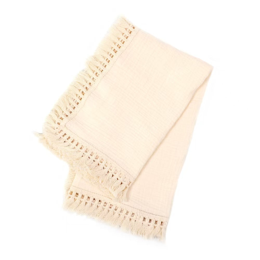 Muslin Tassel Blanket Double Layer Gauze Towel