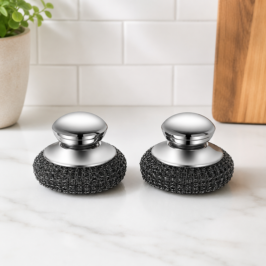 Stainless Steel Pot Scrubber with Replaceable Head