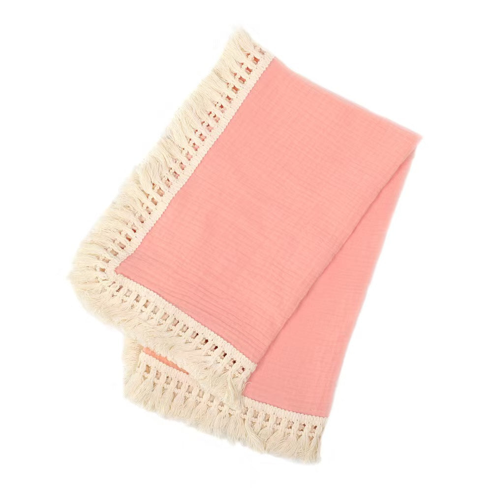 Muslin Tassel Blanket Double Layer Gauze Towel