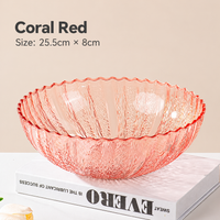 Decorative Ripple Plastic Fruit Bowl Large Flower Shape Snack Serving Basket