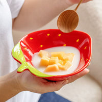 Strawberry Ceramic Bowl and Plate Set